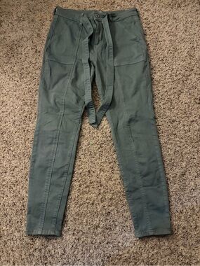 SO Olive Green Casual Pants with Waist Tye